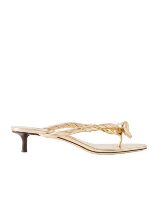 Jimmy Choo Natural Metallic-Leather Sandals