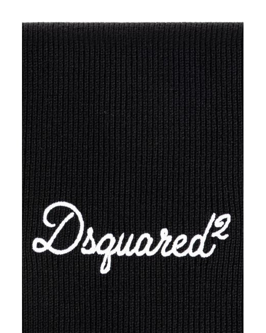 DSquared² Black Knitted Scarf for men
