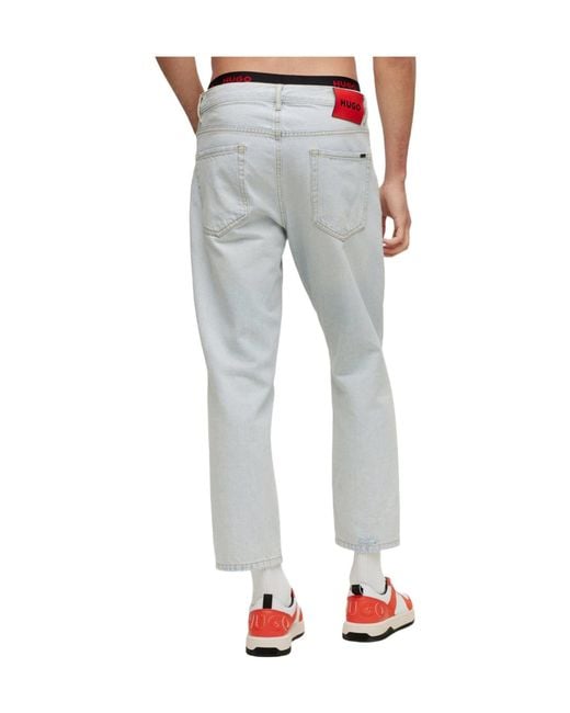 Boss Blue Straightleg Ripped Jeans for men