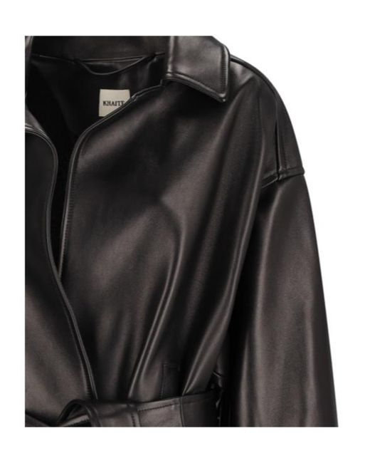Khaite Black Collared Leather Jacket