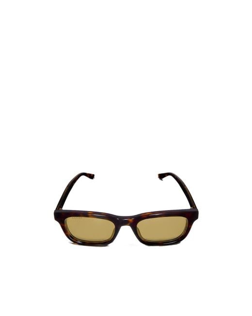 Gucci Metallic Rectangular-Frame Sunglasses for men