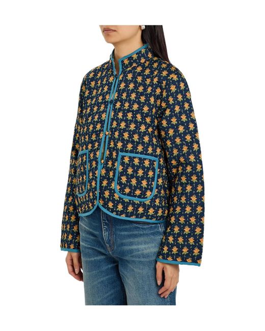 Polo Ralph Lauren Green Quilted Floral-Print Cotton Jacket