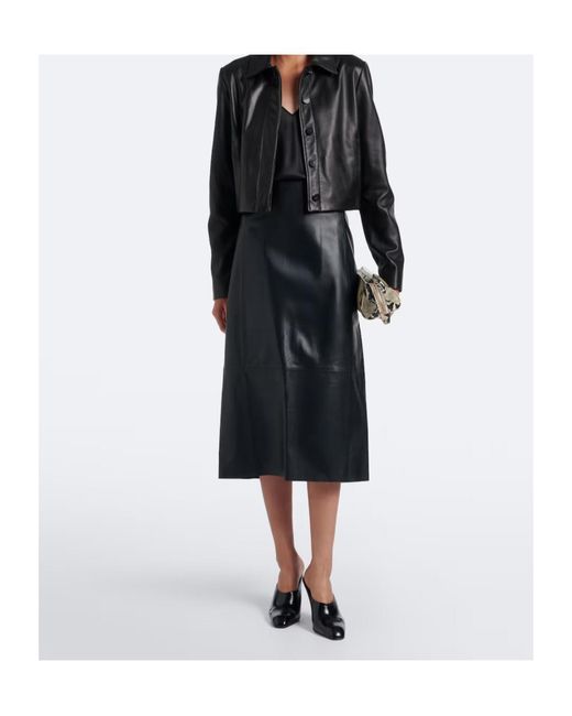 Vince Black Cropped Leather Jacket