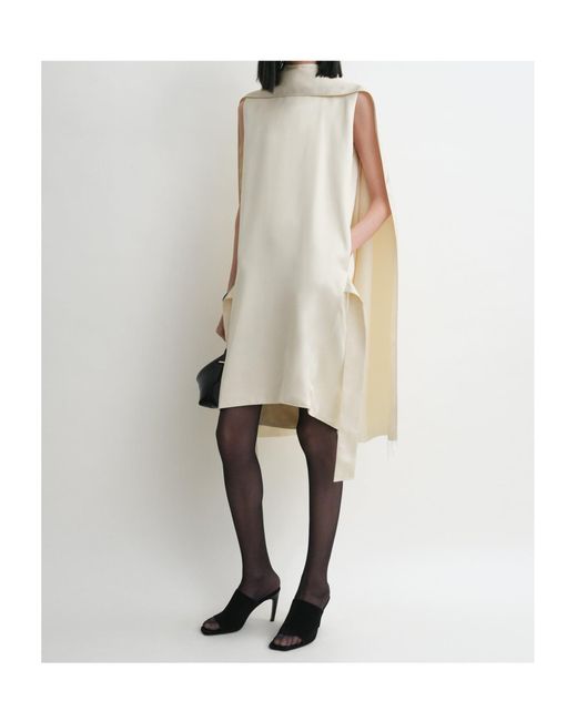 Totême  Natural Raw-Edge Silk Dress