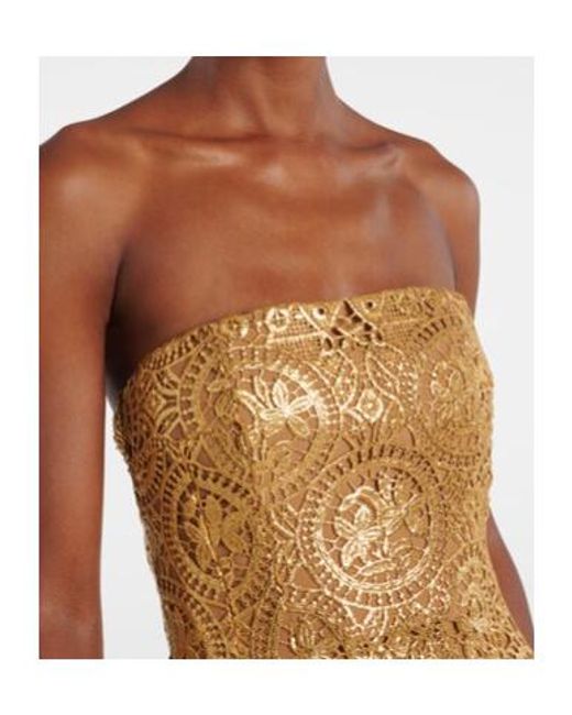 Emilia Wickstead Natural Leila Midi Lace Formal Dress