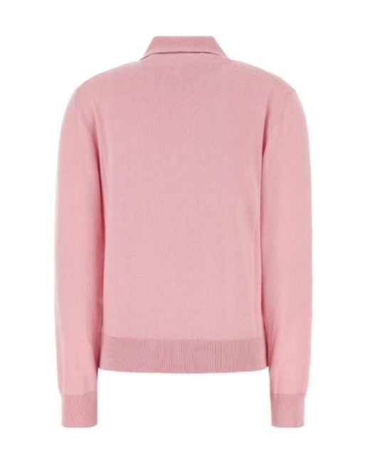 Blazé Milano Pink Blazé Milano Ribbed Polo Knitted Top