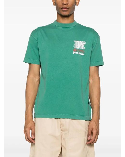 Palm Angels Green X Moneygram Haas F1 Cotton T-Shirt