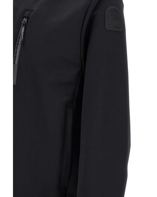 Parajumpers Black Mckay Zip-Front Logo-Patch Sweatshirt for men