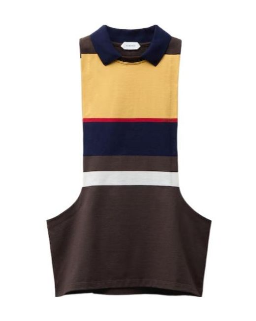 Versace Blue Striped Cotton-Jersey Tank Top for men