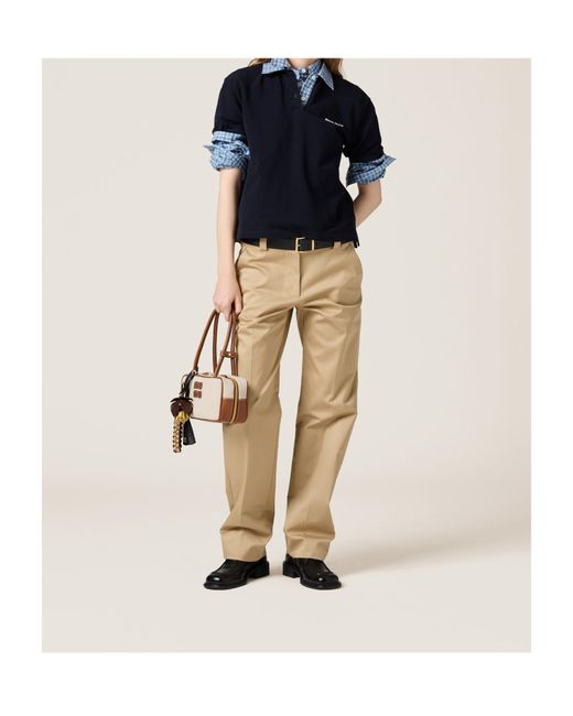 Miu Miu Natural Beau Zipped Tote Bag