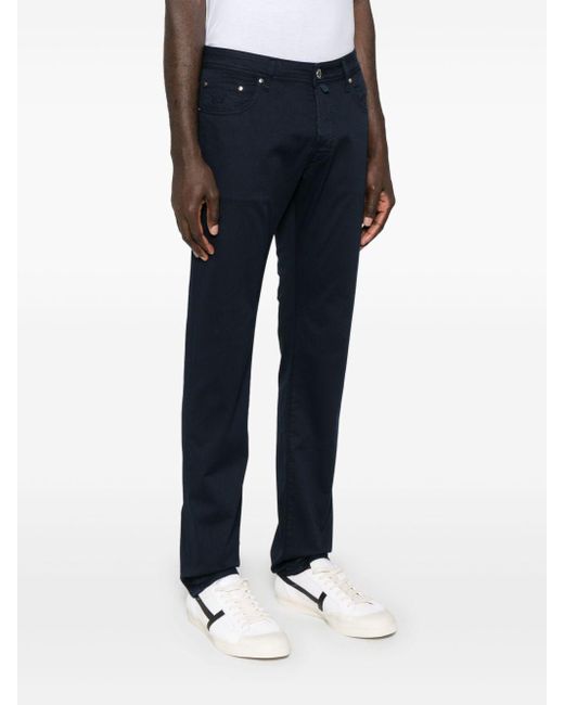 Jacob Cohen Blue Belt-Loop Casual Pants for men