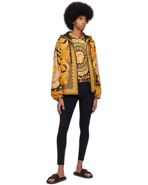 Versace Metallic Zip-Up Printed Jacket for men