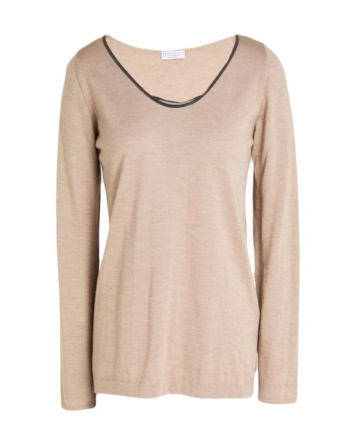 Brunello Cucinelli Natural Solid Color Jumpers