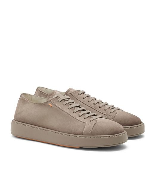 Santoni Gray Logo Embossed Sneakers for men