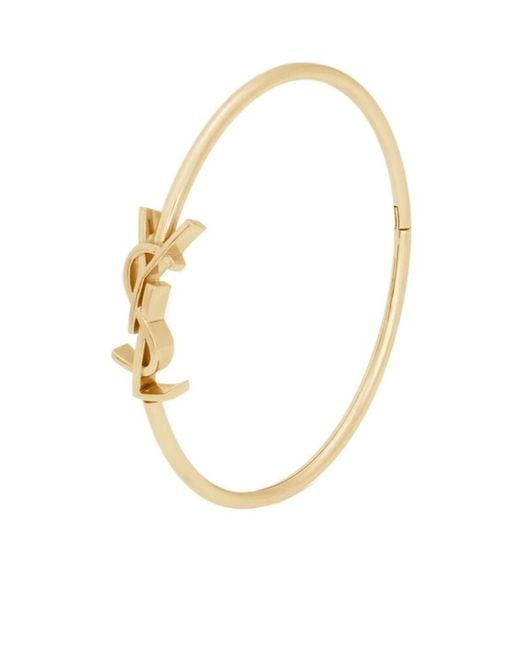 Saint Laurent Metallic Cassandre Hinged Bangle