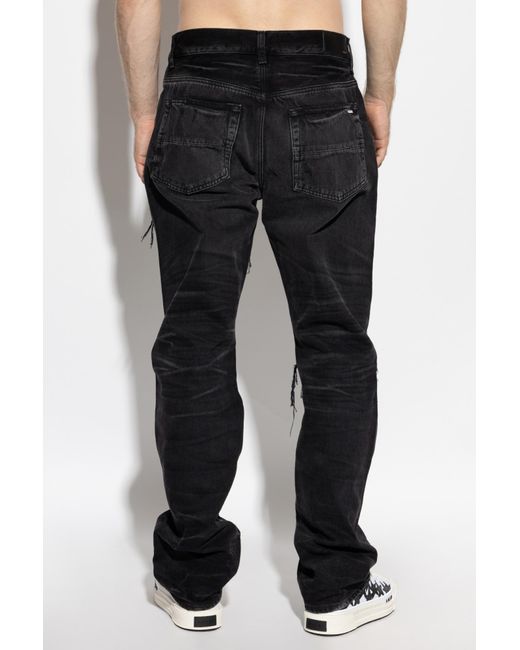 Amiri Black Distressed Straight Mx1 Jeans for men