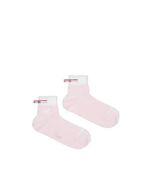 Thom Browne Pink Pointelle Hector Socks