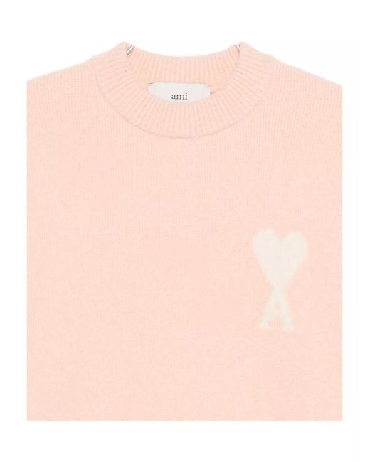 AMI Pink Ami De Coeur Jumper