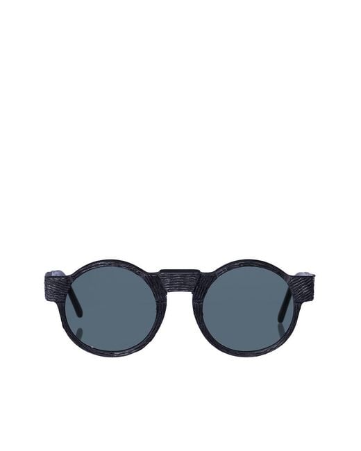Kuboraum Blue Round Frame Design Sunglasses for men