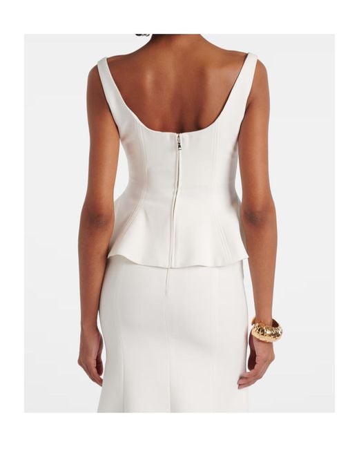 Roland Mouret White Ruffled Top