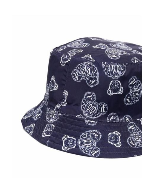 Palm Angels Blue Bear-Print Bucket Hat