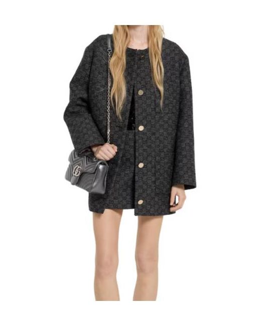Gucci Black Gg Boutonné Wool Tweed Jacket