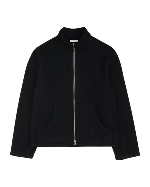 Rier Black Wool Fleece Jacket for men
