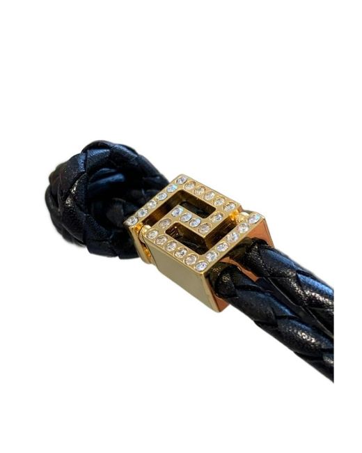 Versace Black Medusa Cord Bracelet for men