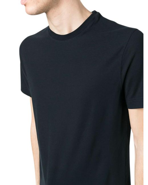 Zanone Black Rounded Neck T-Shirt for men