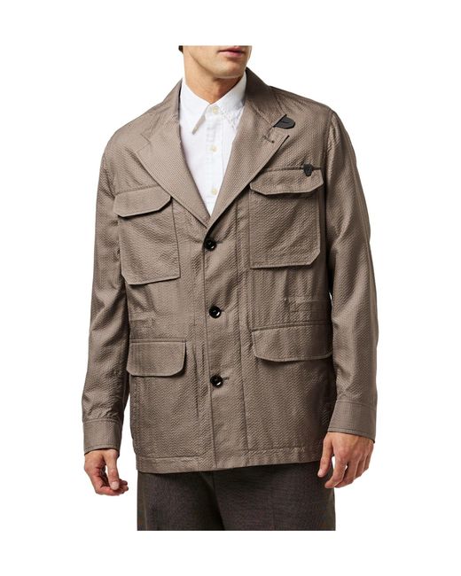 Brioni Brown Classic Button Blazer for men