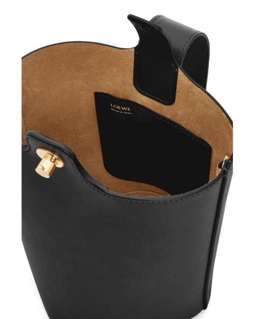 Loewe Black Mini Pebble Bucket Bag