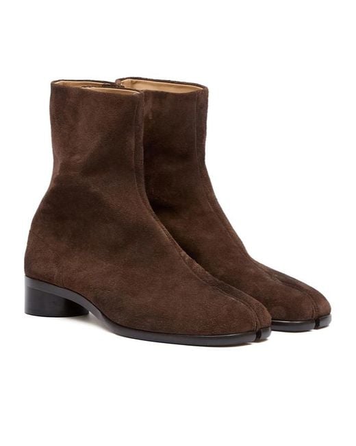 Maison Margiela Brown Tabi Toe Ankle Boots