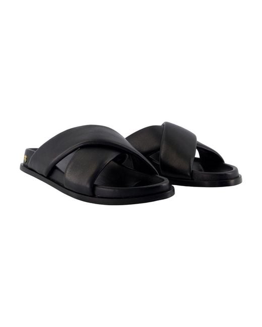 Anine Bing Black Emi Cross-Strap Slides