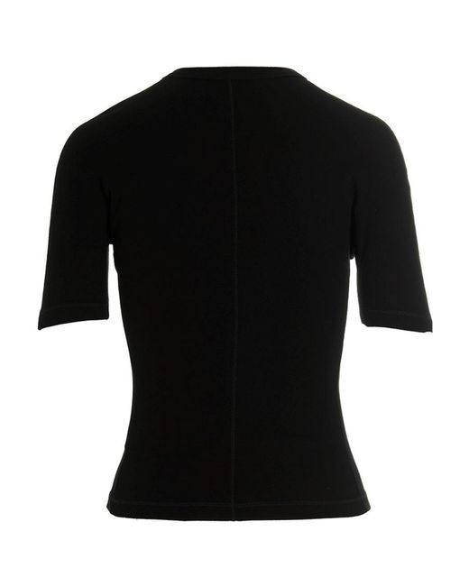 Y-3 Black Logo Printed Short-Sleeved Crewneck T-Shirt