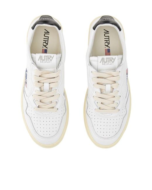 Autry White Medalist Low-Top Sneakers