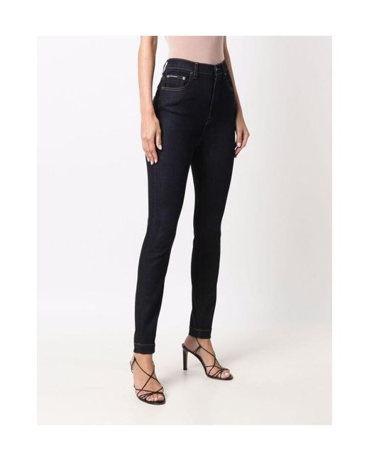 Dolce & Gabbana Blue High-Waisted Cropped Jeans