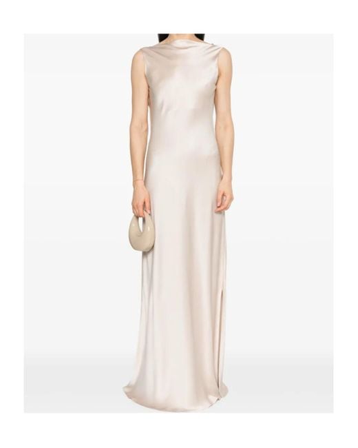 Antonelli White Cowl Neck Maxi Dress