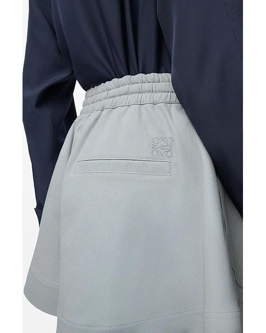 Loewe Gray Anagram Embroidered Drawstring Shorts