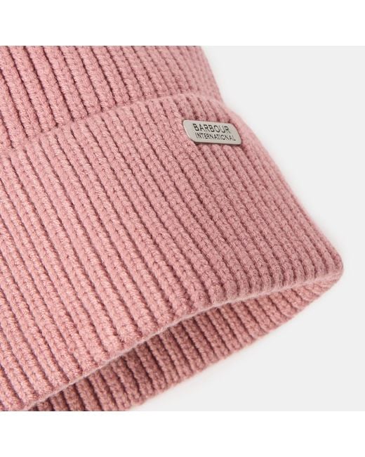 Barbour Pink Solid Color Beanie