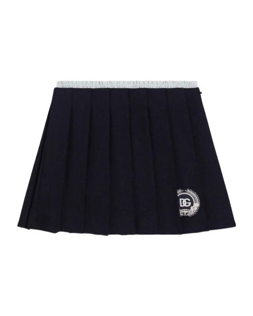 Dolce & Gabbana Blue Pleated Mini Skirt