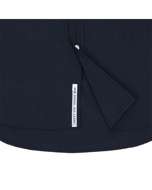 Nanamica Blue Lapel Long Sleeve Shirt