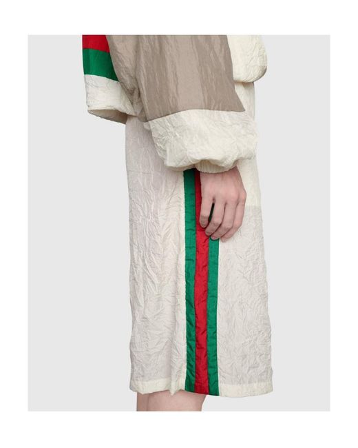 Gucci Natural Stripe Detail Nylon Shorts