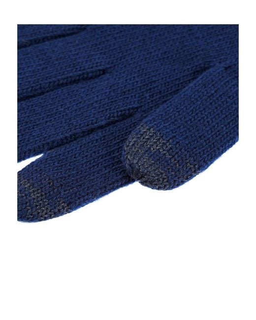 Polo Ralph Lauren Blue Ribbed Gloves for men
