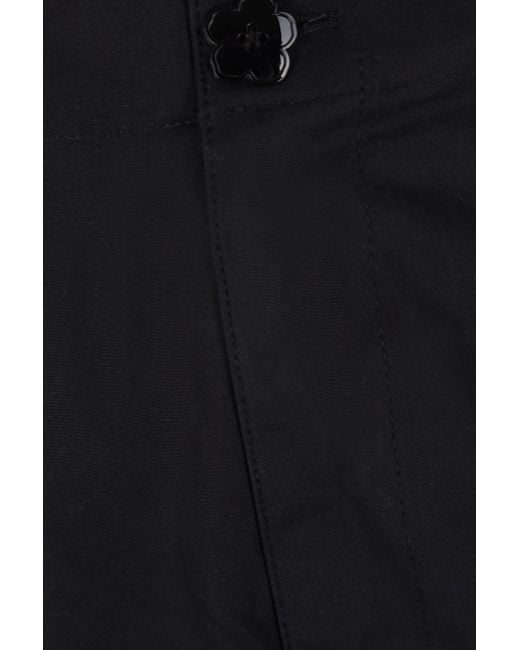 KENZO Black Logo Patch Knee-Length Cargo Shorts for men