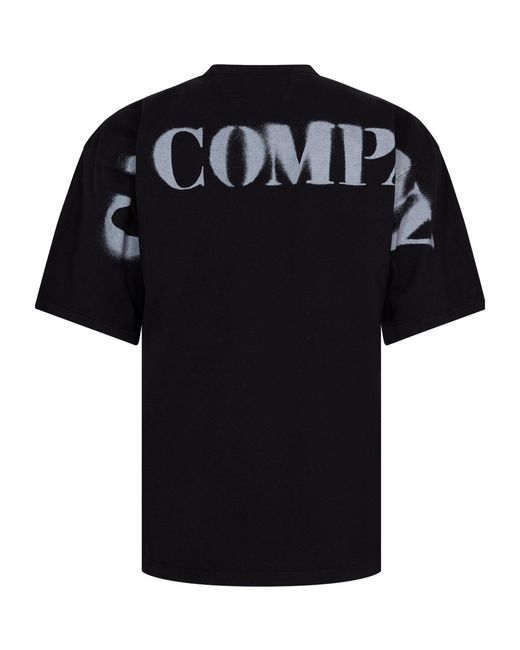 C P Company Black Logo Crew Neck T-Shirt for men