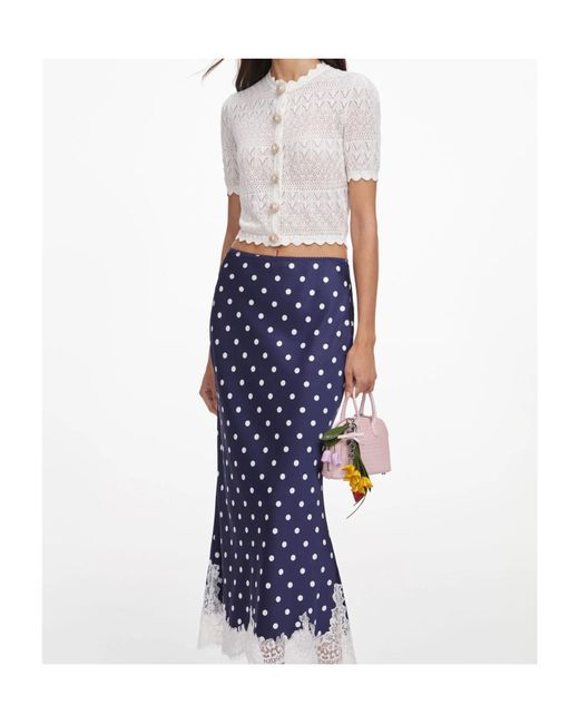 Self-Portrait White Openwork Knit Top