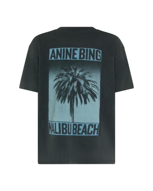 Anine Bing Green Malibu Beach Graphic T-Shirt for men