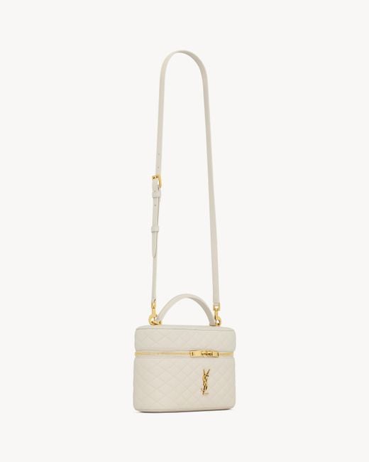 Saint Laurent Natural Gaby Quilted Vanity Tote Bag