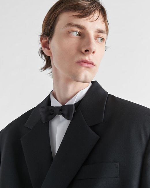 Prada White Satin Bow-Tie for men