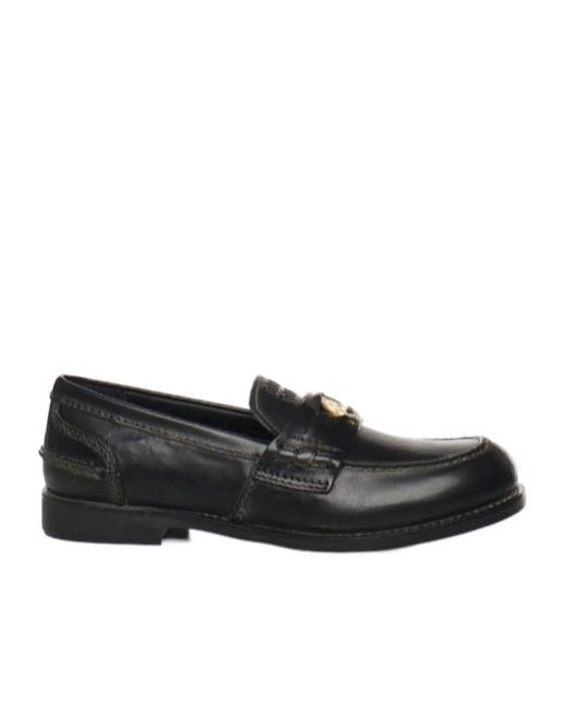 Miu Miu Leather Penny Loafer in Black | Lyst